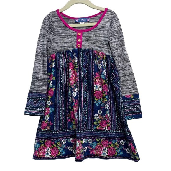 TRULY ME by SARA SARA Girls Boho Dress 6 Winter Hippy Floral Girl Winter Fall - Picture 1 of 5